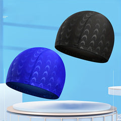 Unisex Swimming Cap Solid Elastic Ear Protection Nylon Soft Durable