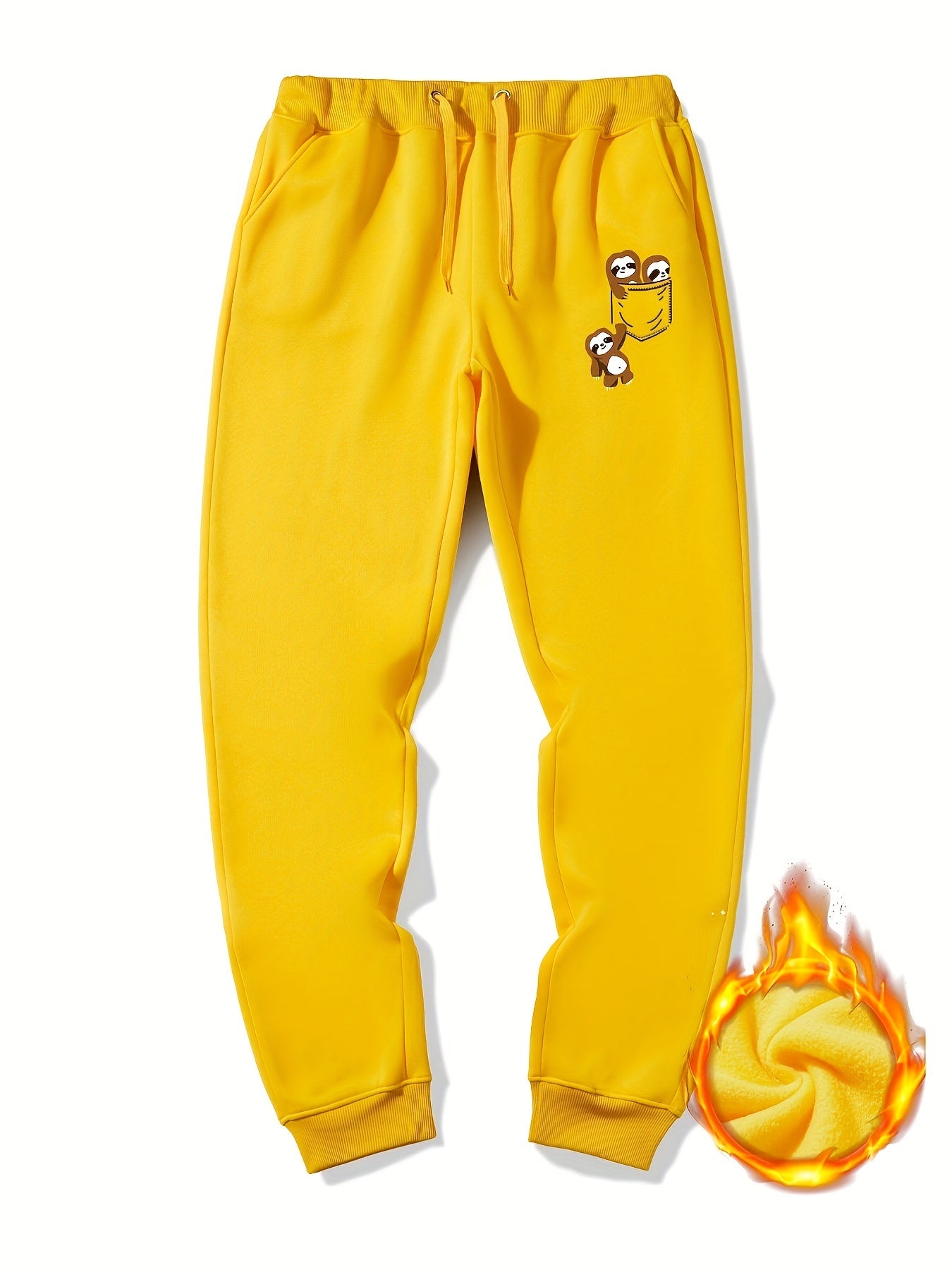 Sloth In Pocket Graphic Drawstring Joggers Men's Sweatpants
