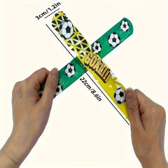 12pcs Football Slap Bracelets - Soccer Wristband Snap Bands for Boys