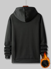 Love Hearts Print Men's 2Pcs Outfits Crew Neck Long Sleeve T Shirt Hooded Sweats