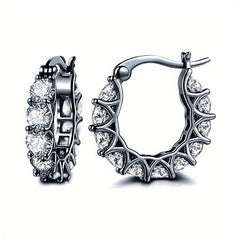 Zircon Hoop Earrings Sparkle in Any Light