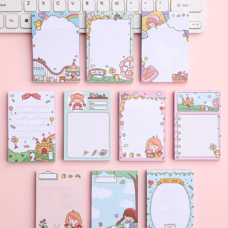 100 Sheets Cartoon Sticky Notes Self-adhesive Stationery