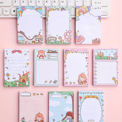 100 Sheets Cartoon Sticky Notes Self-adhesive Stationery