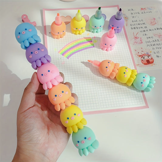 5 Colors Octopus Highlighter Pen Fluorescent Marker