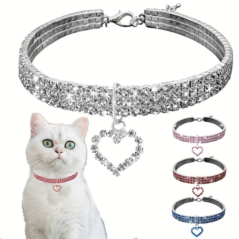 Sparkling Heart Pet Necklace - Perfect Accessory for Furry Friends