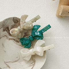 Acetate Bow Duck Billed Clip Barrette Women's Hair Accessory