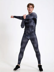 Men's Quick Dry Mesh Top & Leggings Set for Gym Training