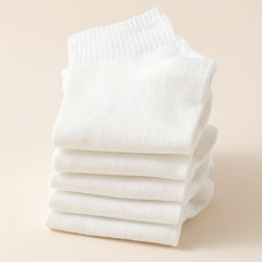 5 Pairs Solid Crew Socks for Women