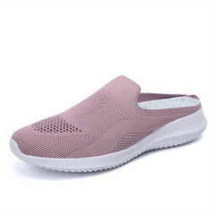 Women's Knit Mule Sneakers Slip On Comfortable Shoes Solid Color