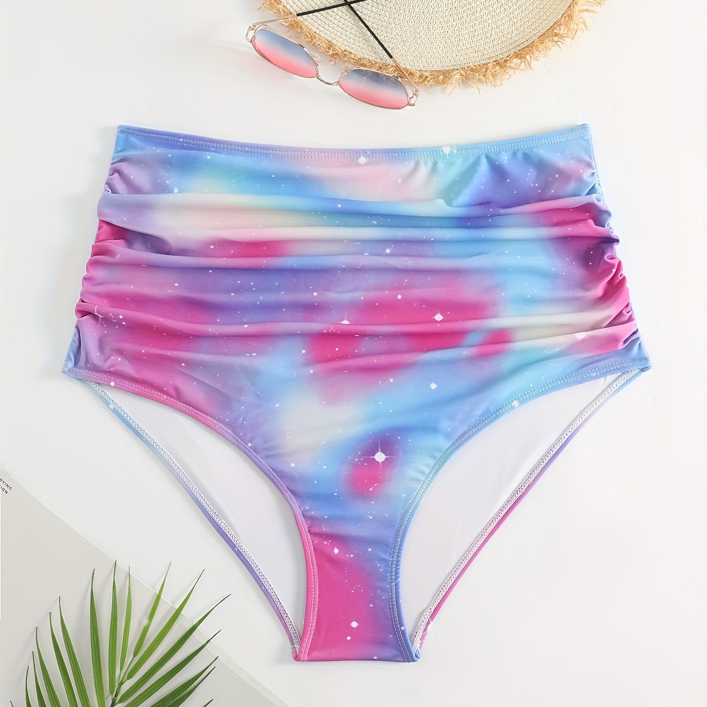  Glitter Starry Sky High Waist Swim Panty