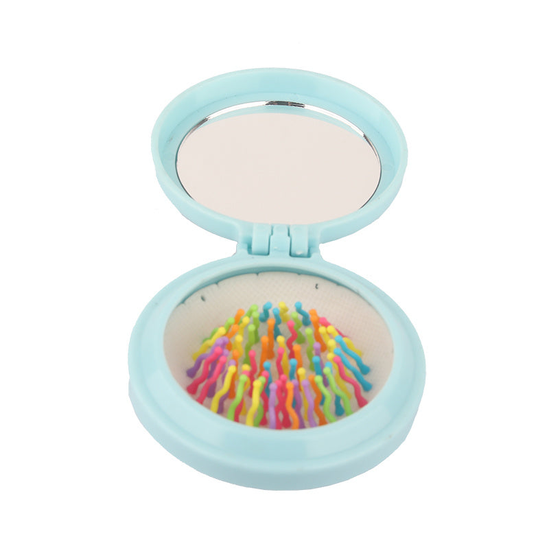 Rainbow Folding Massage Comb & Mirror