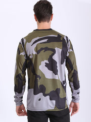 Men's Camo Long Sleeve Motorcycle T-shirt Quick Drying Breathable Top