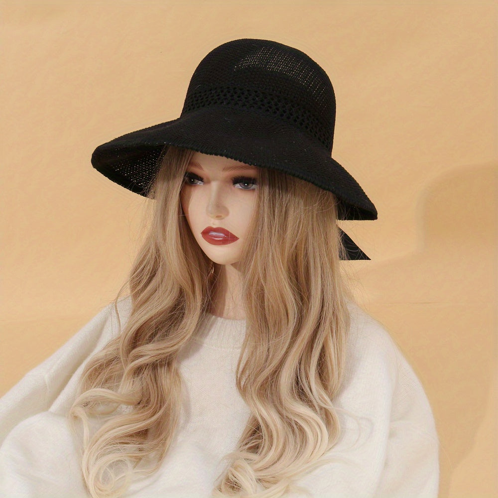 Hollow Out Bucket Hat UV Protection Sun Hat Lightweight Casual Beach Hats