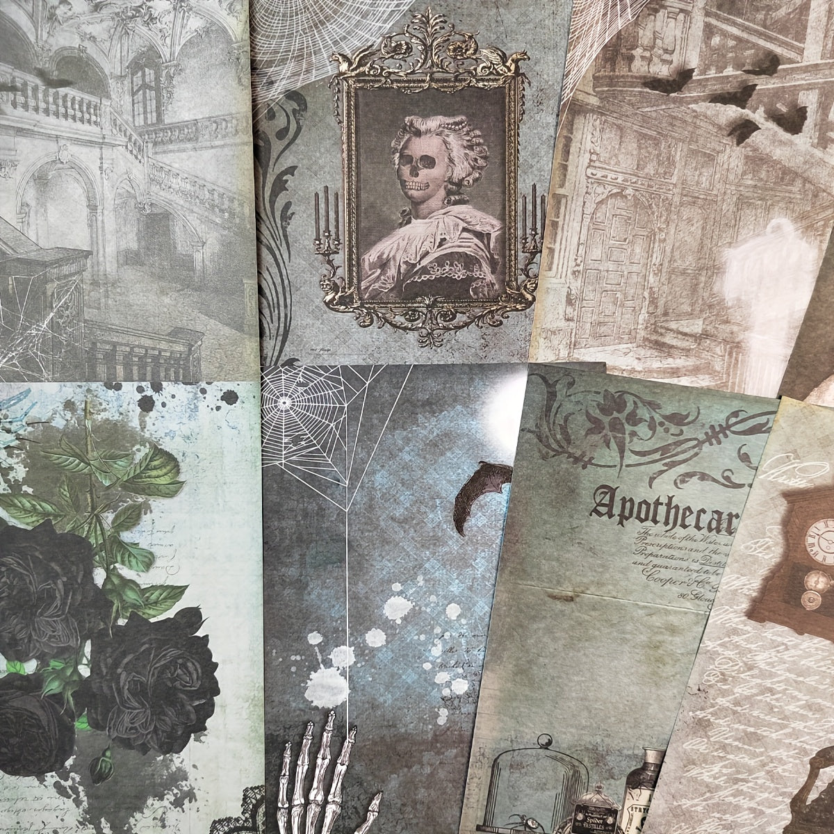 Vintage Halloween Ghost Scrapbook Papers Pack - 12pcs