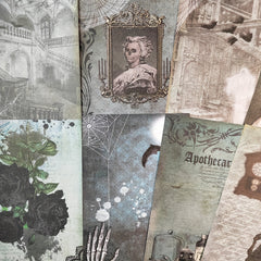 Vintage Halloween Ghost Scrapbook Papers Pack - 12pcs