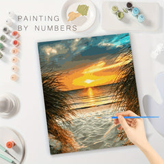 Acrylic Paint By Number Landscape On Canvas Art Kit