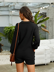 Casual Solid Jumpsuit Long Sleeve