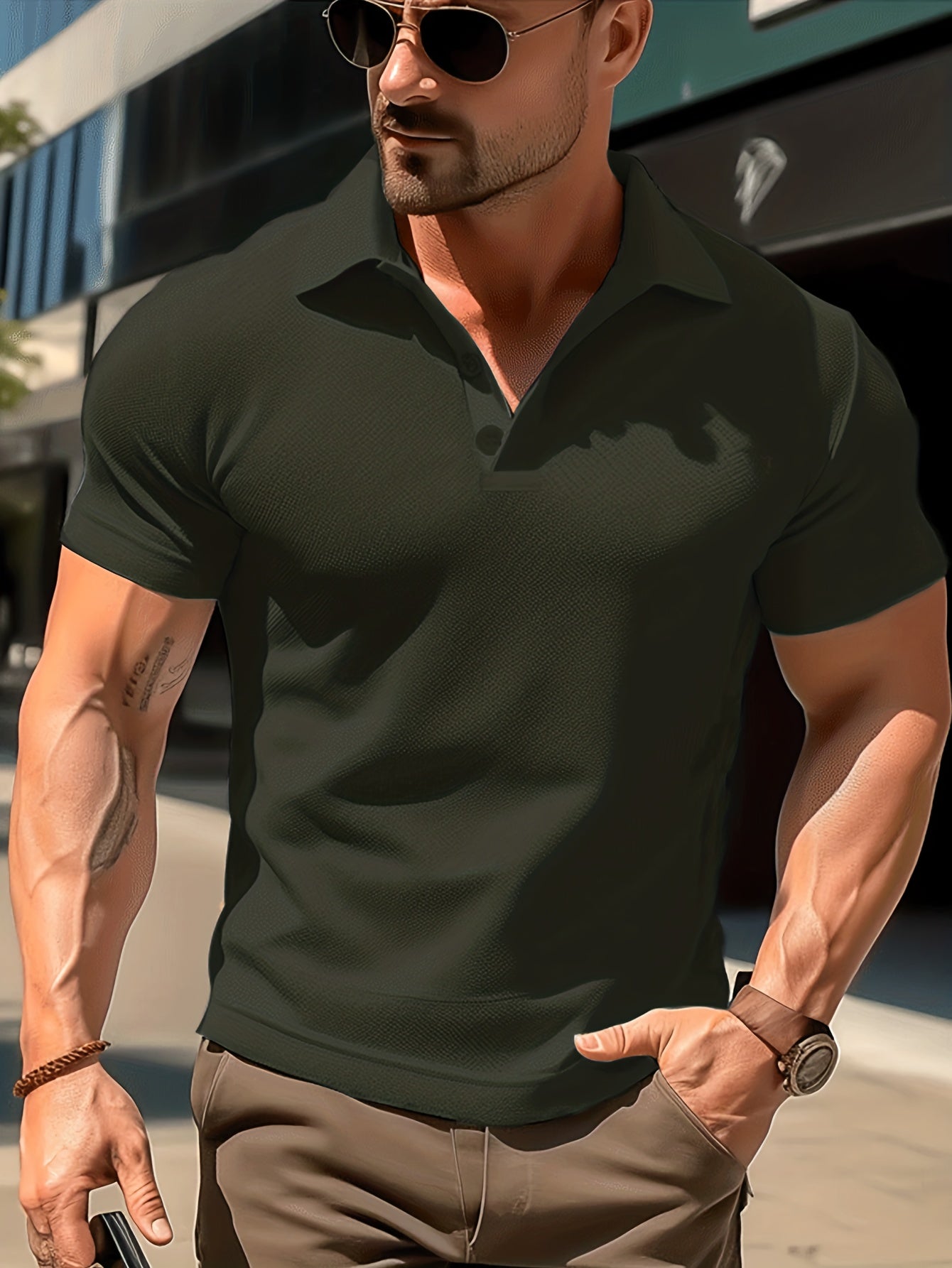 Men's Vintage Lapel Button Up Shirt Casual Stretch for Summer