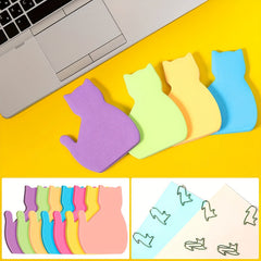 Cat Sticky Notes & Paper Clips Set - Funny Cat Office Supplies