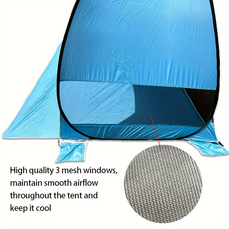 Portable Beach Tent For 2-3 Adults UPF 50 Sun Protection and Lightweight
