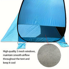 Portable Beach Tent For 2-3 Adults UPF 50 Sun Protection and Lightweight