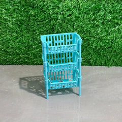 3Pcs Micro Plastic Storage Rack for Dollhouses - Ideal for Kitchens & Bathrooms