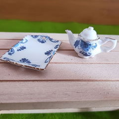 Colorful Ceramic Tea Set 6pcs for Dollhouses Pocket DIY Kitchen Playset