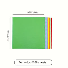 100pcs Square Colored Origami Folded Paper Crane