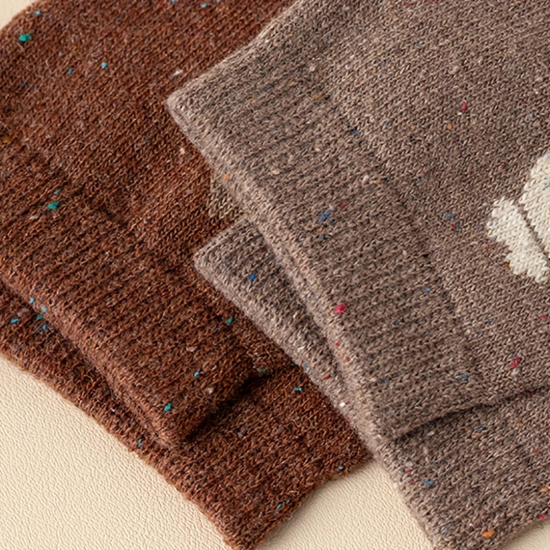 5 Pairs Cartoon Cat Print Socks Women's Mid Tube Stockings