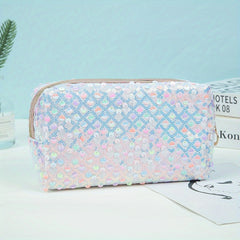 Sequin Cosmetic Bag for Women and Girls - Travel and Toiletry Organizer