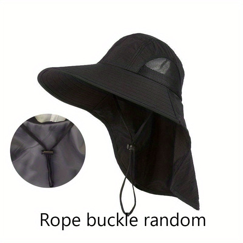 UPF50 Sun Protection Wide Brim Hat with Neck Flap for Men and Women
