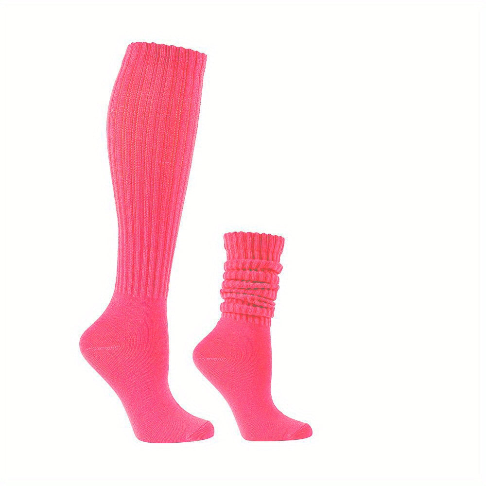 Solid Calf Socks Warm Knee High Socks Women's Stockings