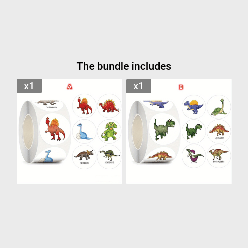 500pcs Dinosaur Thank You Stickers DIY Sealing Labels