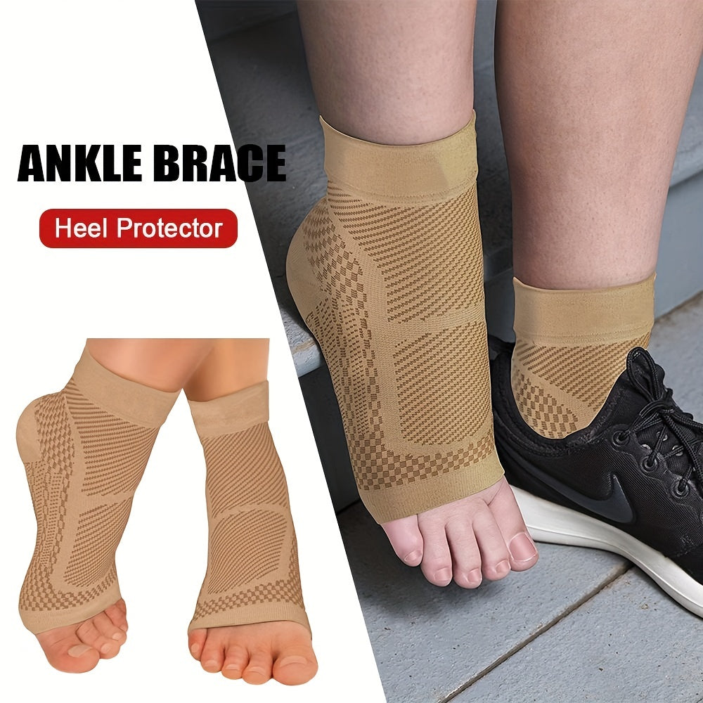 Unisex Ankle Support Socks Open Toe Heel Protection