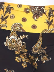  Boho Pants Women's Plus Floral Paisley Wide Leg Pants