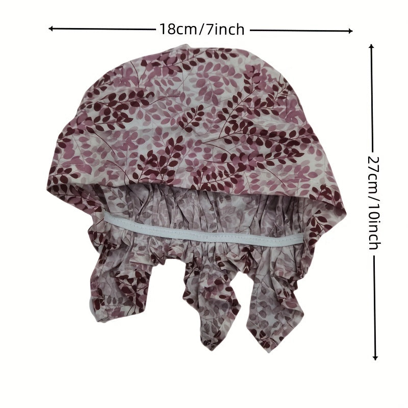 Leaf Print Triangle Turban Cap Cotton Bandana Women Casual Head Wrap