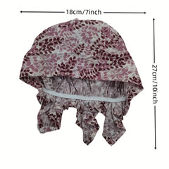 Leaf Print Triangle Turban Cap Cotton Bandana Women Casual Head Wrap