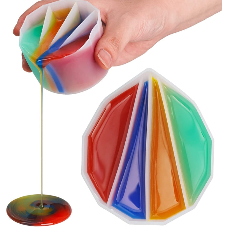 Silicone Split Cup for Acrylic Paint Pouring - Create Beautiful Fluid Art