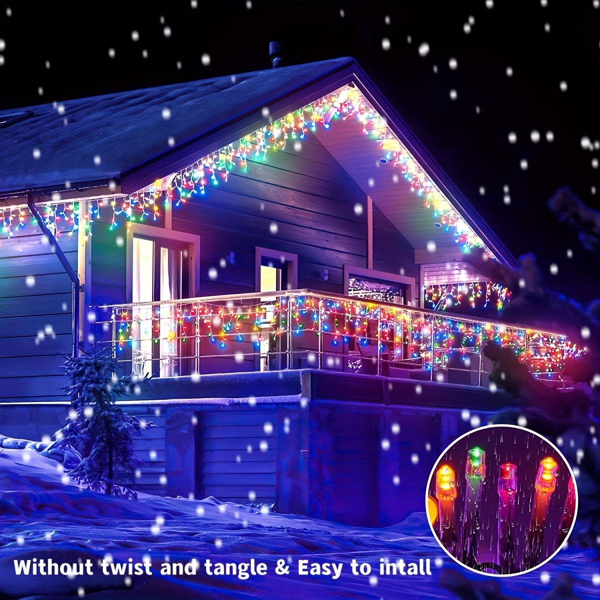 Solar Ice Pillar String Light 4M 96LED