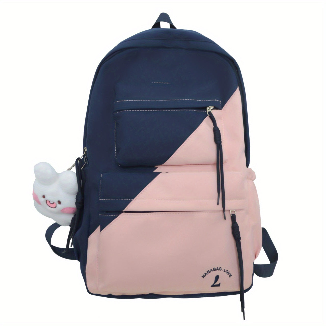 Large Capacity Preppy Backpack Nylon Lightweight School Campus Daypack