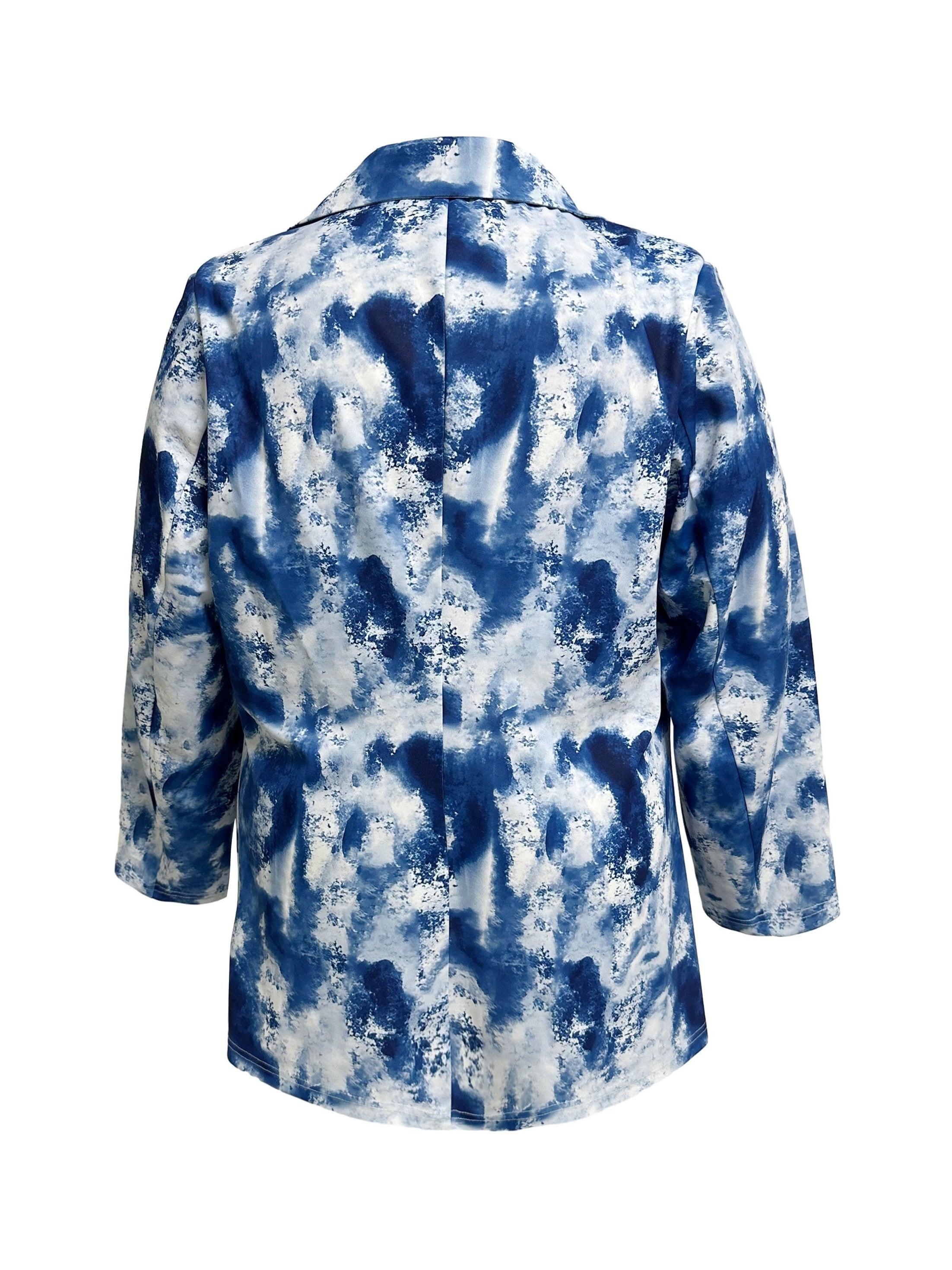  Tie Dye Long Sleeve Button Blazer
