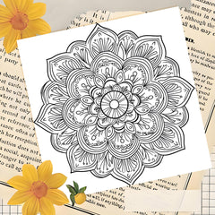 Deluxe Mandala Coloring Book for Adults, 24 Pages, Ideal Gift for Holidays