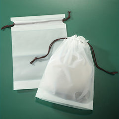 5pc Frosted Texture Plastic Shoe Bag Drawstring Moistureproof Shoe Storage Bag