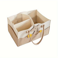 Large Capacity Felt Diaper Bag Portable Tote Handle Compartment Storage