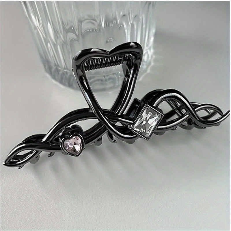 Twisted Hair Claw Rhinestone Zircon Shark Claw Ponytail Holder Hair Accessory