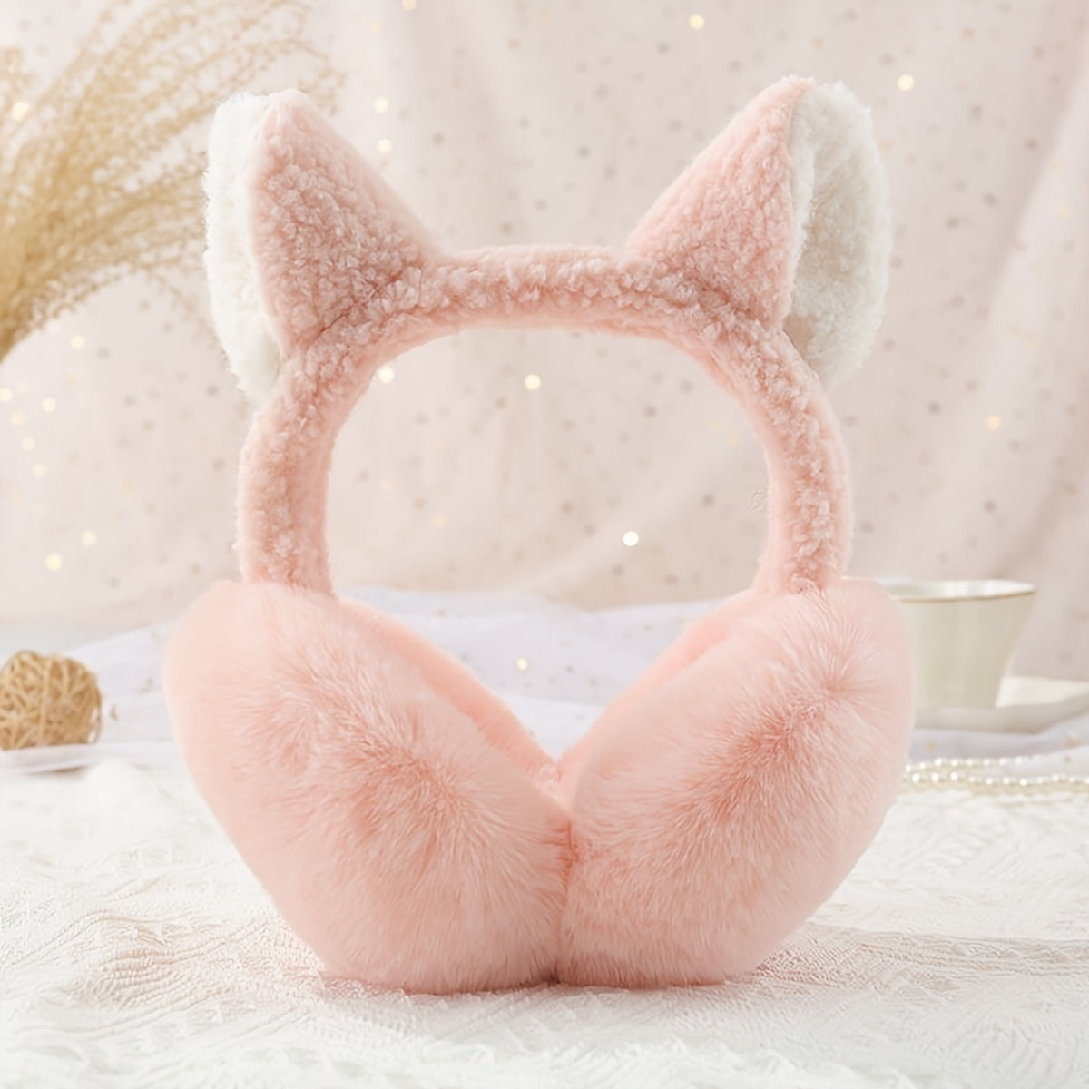 Cat Ear Plush Earmuffs Women's Winter Foldable