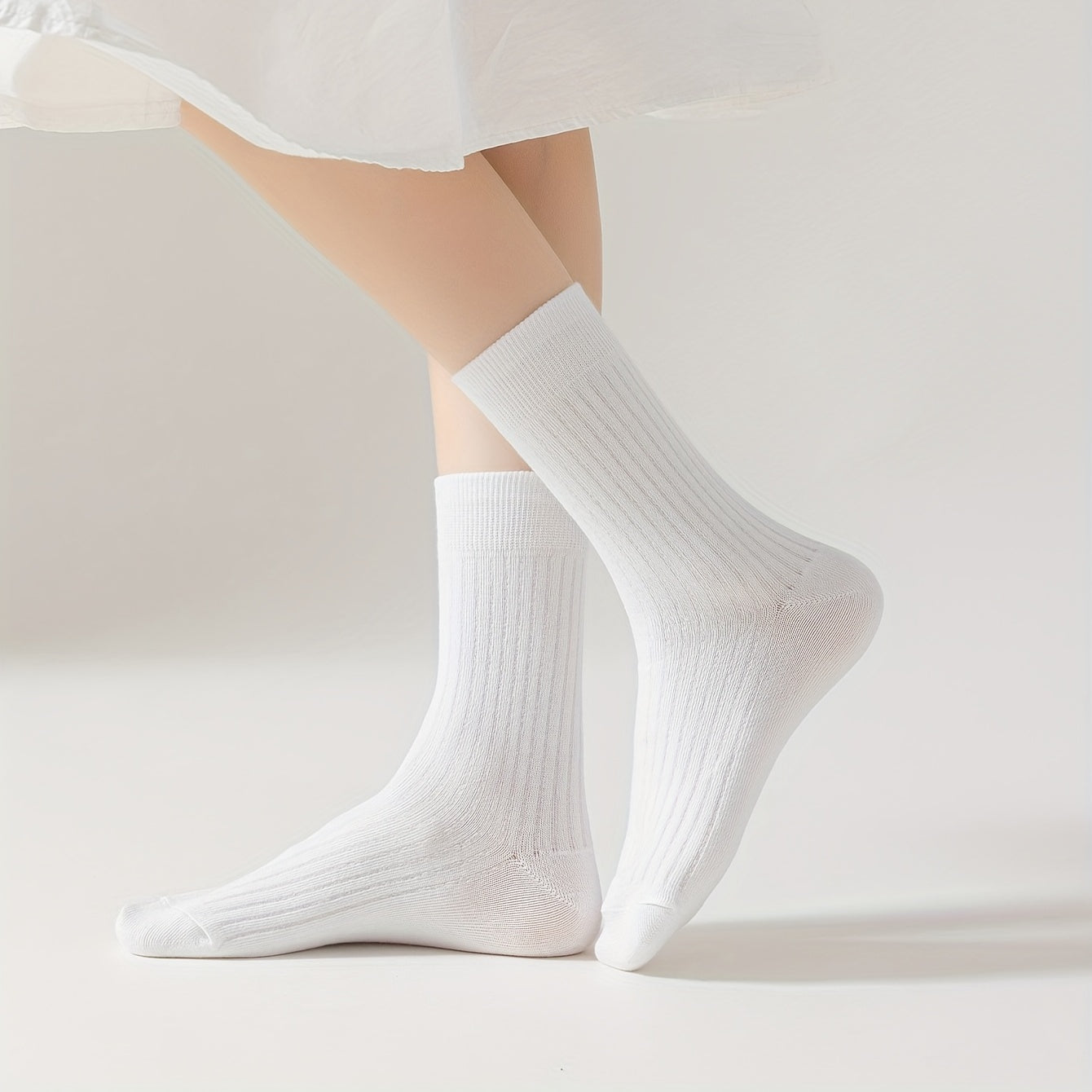 15 Pairs Solid Socks Breathable & Comfy All-match Women's Stockings Hosiery