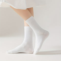 15 Pairs Solid Socks Breathable & Comfy All-match Women's Stockings Hosiery