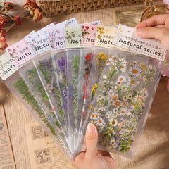 6pcs Nature Book Series Scrapbook Sticker Pack Plant Flower Retro Paper