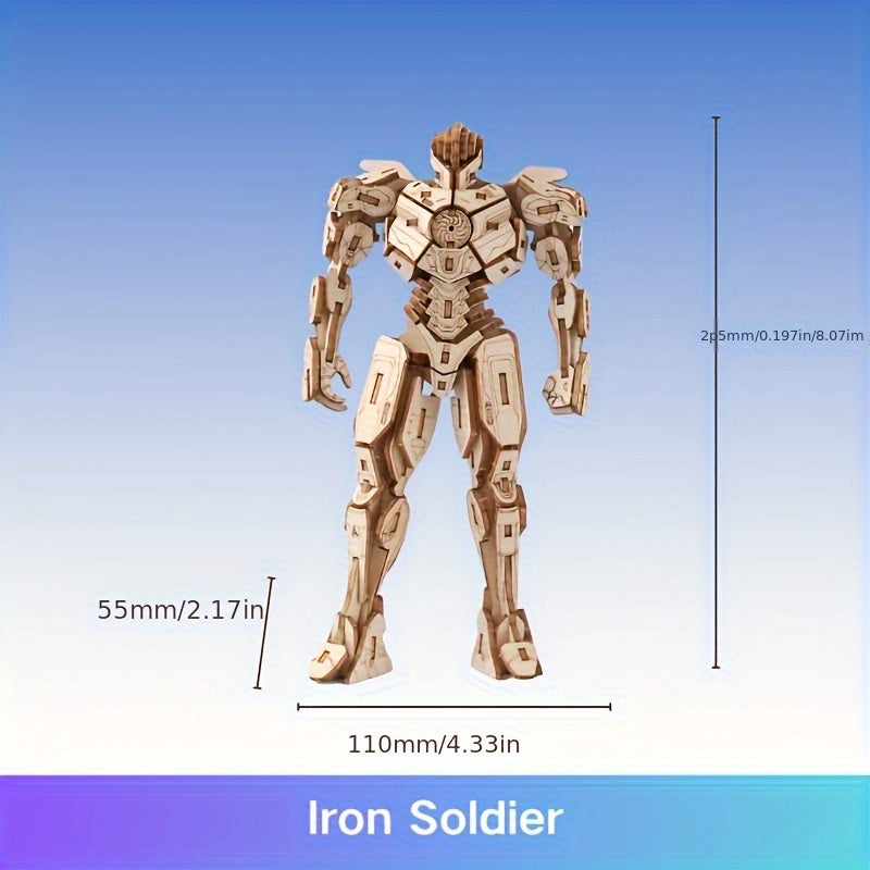 Wooden Robot Iron Man 3D Puzzle Model Gift
